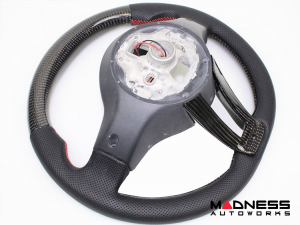 Alfa Romeo Giulia Steering Wheel - Carbon Fiber - w/ LED Functions - Perforated Leather - Non QV Models